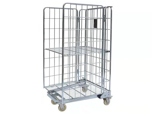 Plastic Spraying Logistics Turnover Wire Mesh Storage Cages 50x100 Movable