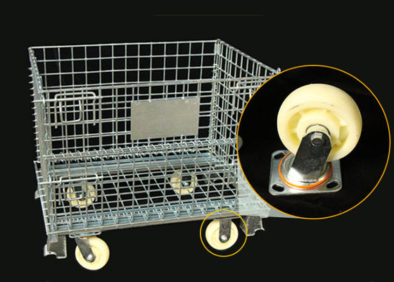 6mm Carbon Structural Steel Pallet Cages Electrostatic Spraying
