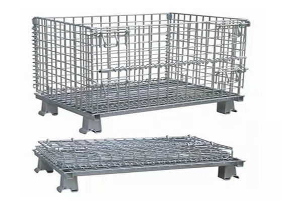 Workshop Shelf Of Belt Wheel Metal Cages And Pallets Folding