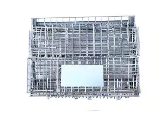 Storage Folding 6mm Metal Pallet Cage Turnover Box Plastic Spraying