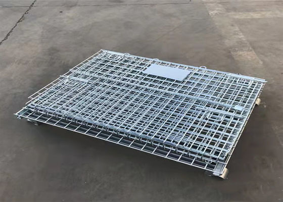 Folding Frame Storage Q235 Metal Pallet Cage For Security