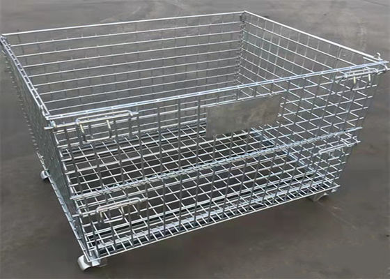Folding Frame Storage Q235 Metal Pallet Cage For Security