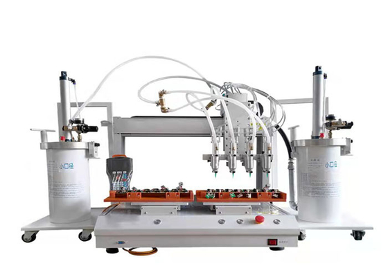Four Head Silicone Glue Coating Machine Double Barrel Double Station