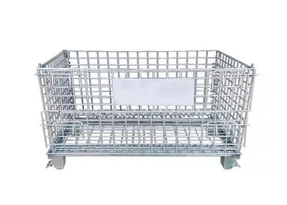 Mobile Stacker 5mm Foldable Wire Mesh Cage With Roller Butterfly
