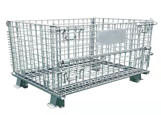 Galvanized 350kg Foldable Wire Mesh Cage Stacking Iron Frame Butterfly