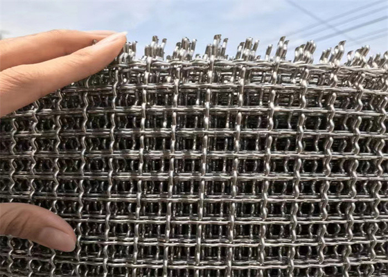 Diamond Hole Corrugated Metal Crimped Woven Wire Mesh Decorative Steel Plate