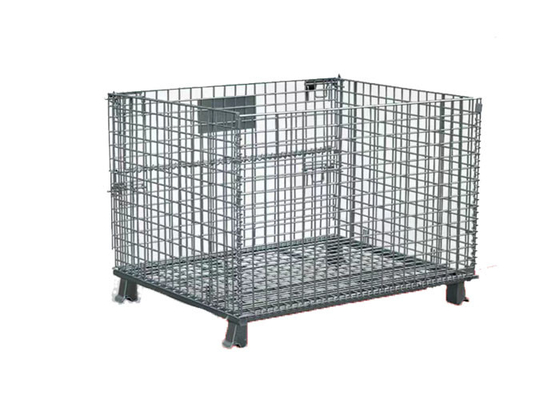 Express Sorting Warehouse 6.4mm Foldable Wire Mesh Cage Turnover Iron Frame